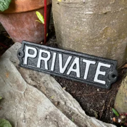Black Cast Iron Private Sign -Home Decoration IMG E6610 edited294