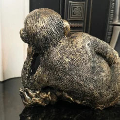 Gold Lying Monkey Tealight Holder -Home Decoration IMG E6664