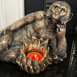 Gold Lying Monkey Tealight Holder -Home Decoration IMG E6666