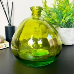 Recycled Glass Green Bubble Vase