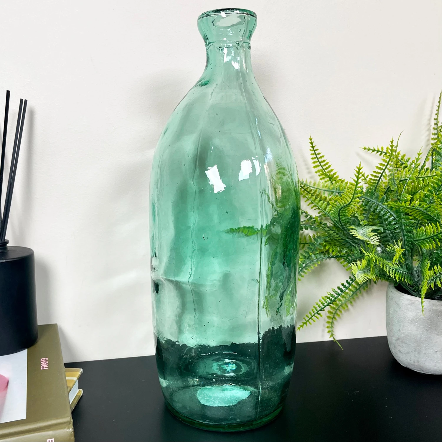Recycled Glass Tall Bottle Vase 9 Recycled Glass Tall Bottle Vase - Image 9