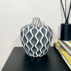 Grey Wave Pattern Serenity Vase -Home Decoration IMG E7053