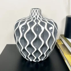 Grey Wave Pattern Serenity Vase