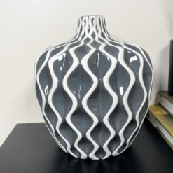 Grey Wave Pattern Serenity Vase -Home Decoration IMG E7059