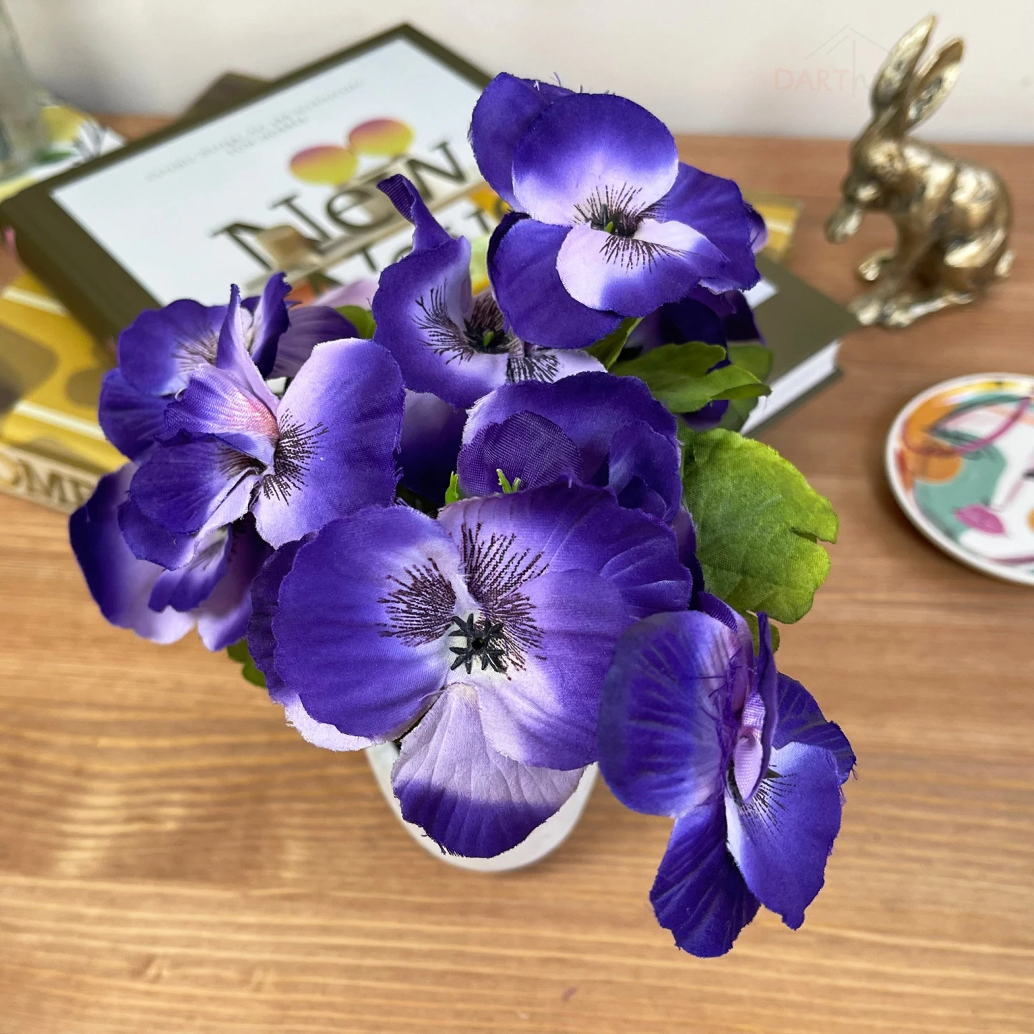Artificial Purple Pansy In Pot 4 Artificial Purple Pansy In Pot - Image 4