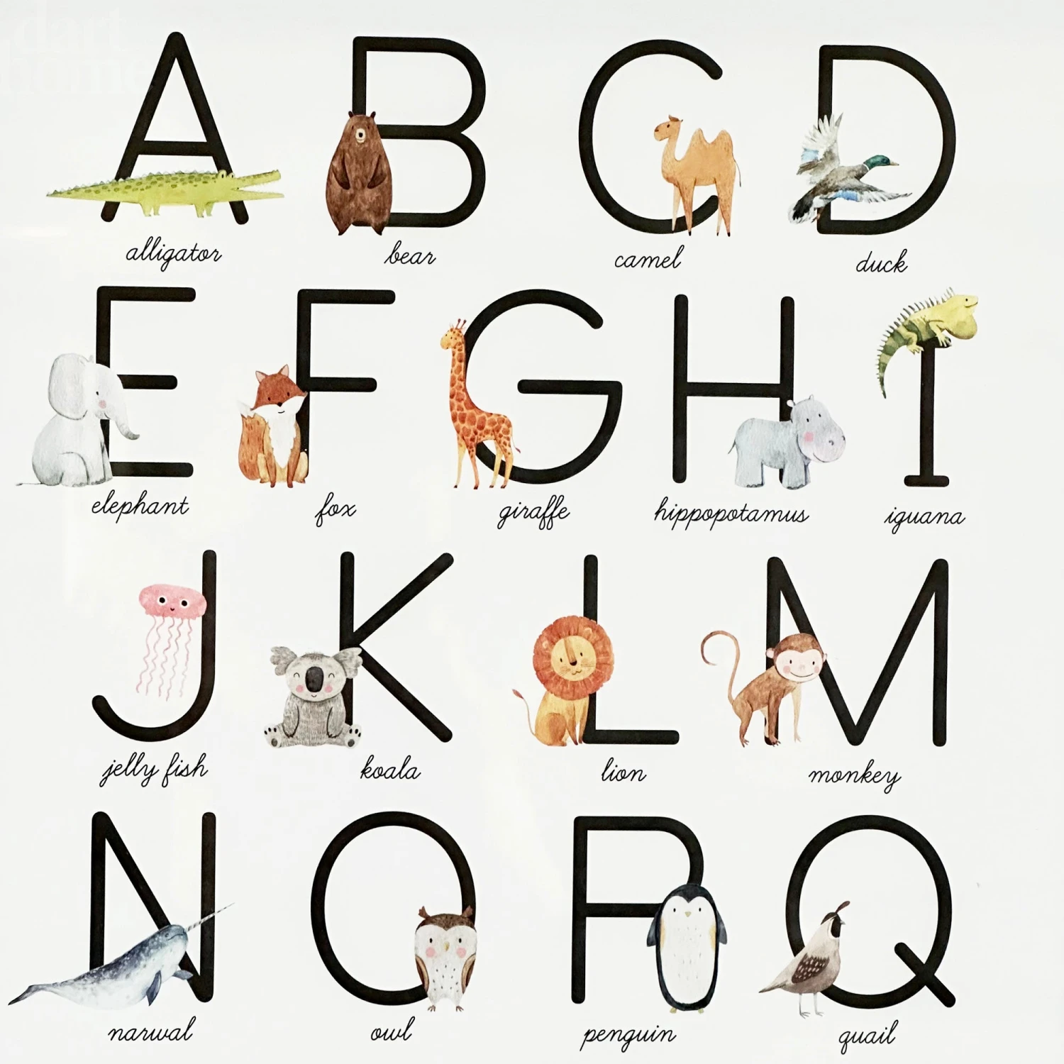 Animal Alphabet Learning Framed Print 3 Animal Alphabet Learning Framed Print - Image 3