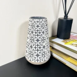 Grey Embossed Oval Serenity Vase 14 Grey Embossed Oval Serenity Vase -Home Decoration IMG E7079