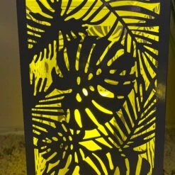 LED Grey Leaf Hurricane Lanterns -Home Decoration IMG E7193 edited305