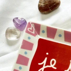 Stoneware Red Je T'aime Trinket Dish -Home Decoration IMG E7271