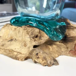 33cm Molten Glass Vase On Driftwood Stand 10 33cm Molten Glass Vase On Driftwood Stand -Home Decoration IMG E7327