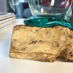 33cm Molten Glass Vase On Driftwood Stand 11 33cm Molten Glass Vase On Driftwood Stand -Home Decoration IMG E7328