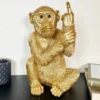 Large Gold Up Yours Monkey Ornament
