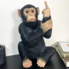 Black Up Yours Monkey Ornament 21x30x20cm
