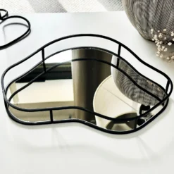 Black Pebble Mirror Tray - Style B -Home Decoration IMG E7403