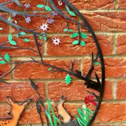 Woodland Wildlife Metal Wall Art - Coloured Finish -Home Decoration IMG E7404 editedH