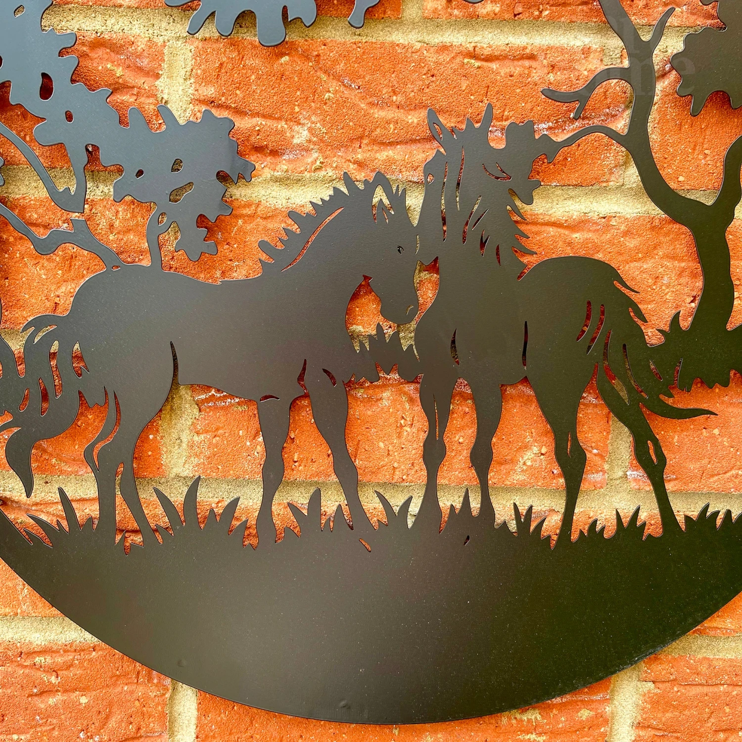 Horse Pair Silhouette Metal Wall Art 50cm 2 Horse Pair Silhouette Metal Wall Art 50cm - Image 2