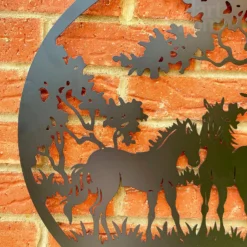 Horse Pair Silhouette Metal Wall Art 50cm 8 Horse Pair Silhouette Metal Wall Art 50cm -Home Decoration IMG E7433 editedAJ