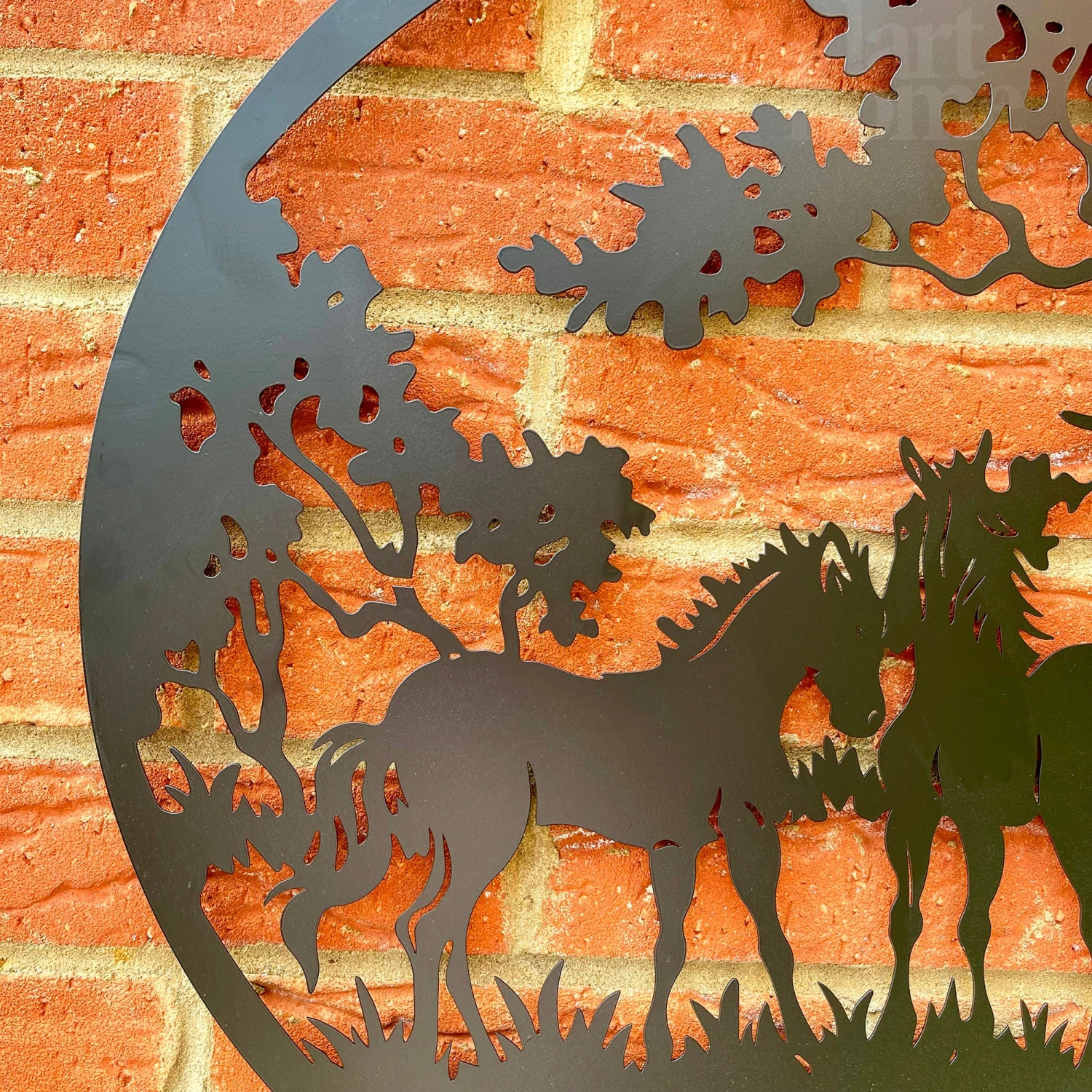 Horse Pair Silhouette Metal Wall Art 50cm 3 Horse Pair Silhouette Metal Wall Art 50cm - Image 3