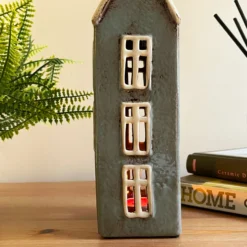 Tall Ceramic Grey House Tea Light Holder -Home Decoration IMG E7642 1f6e0c11 4a3e 4743 a220 7980157c09fd scaled
