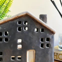 Blue Ceramic Town House Candle Holder -Home Decoration IMG E7709 scaled