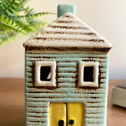 Ceramic Blue House Tealight Holder -Home Decoration IMG E7715 scaled