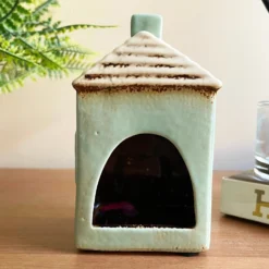 Ceramic Blue House Tealight Holder -Home Decoration IMG E7719 scaled
