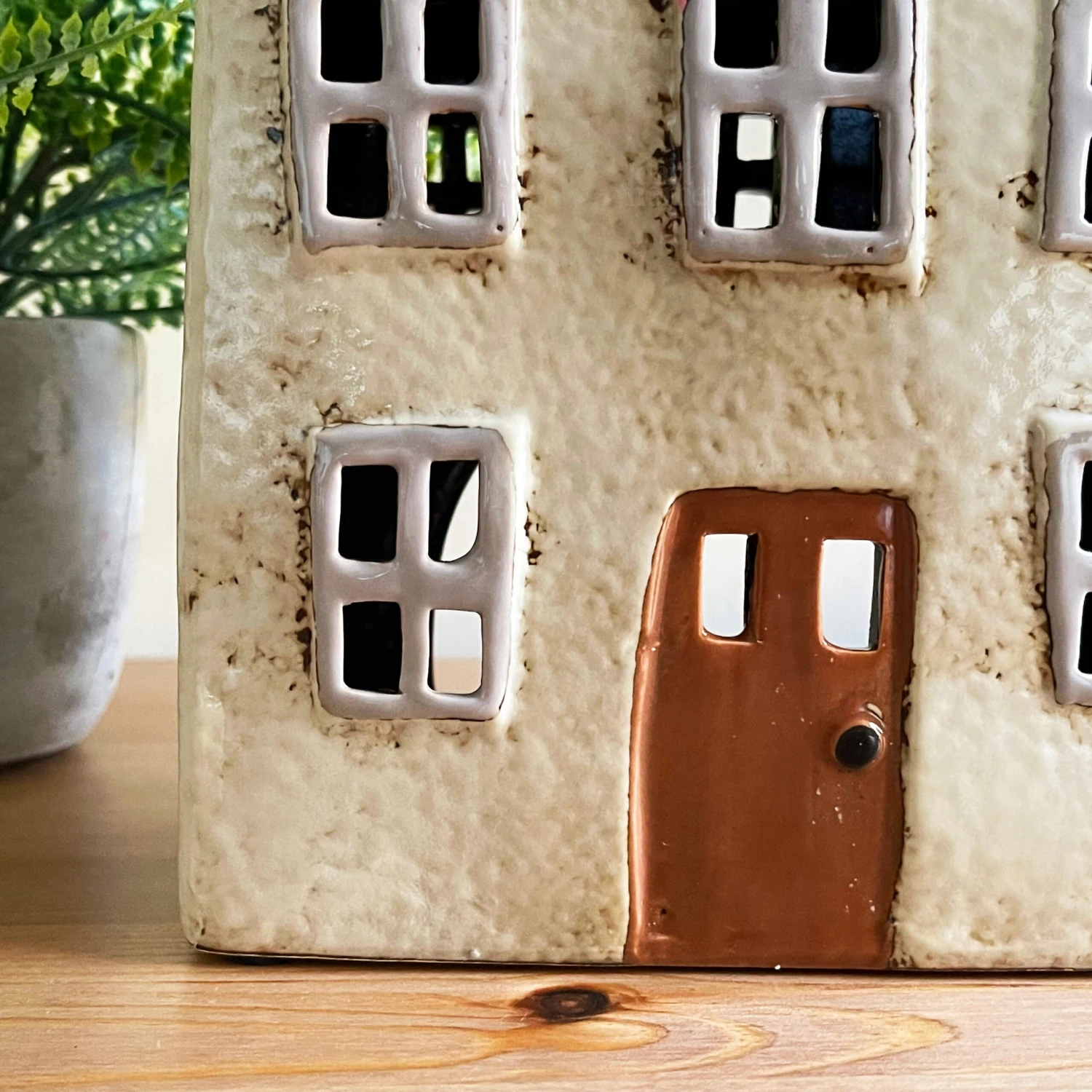 Cream Cottage House Candle Holder 4 Cream Cottage House Candle Holder - Image 4