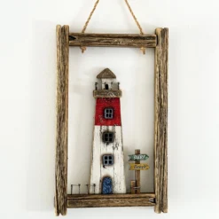 Framed Coastal Lighthouse Wall Decor
