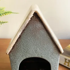 Ceramic Grey Cottage House Tealight Holder -Home Decoration IMG E7763 scaled