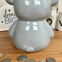 Ceramic Teddy Bear Moneybox - Light Grey -Home Decoration IMG E7871 editedBH