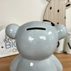 Ceramic Teddy Bear Moneybox - Light Grey -Home Decoration IMG E7872 editedBI
