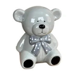 Ceramic Teddy Bear Moneybox - Light Grey -Home Decoration IMG E7873 editedBJcopy