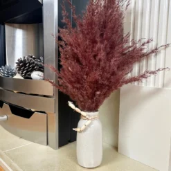Red Dried Pampas In Ceramic Vase -Home Decoration IMG E8016 editedFB