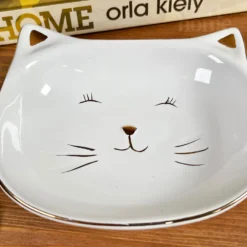 Glossy White Cat Face Trinket Dish -Home Decoration IMG E8104 editedHD