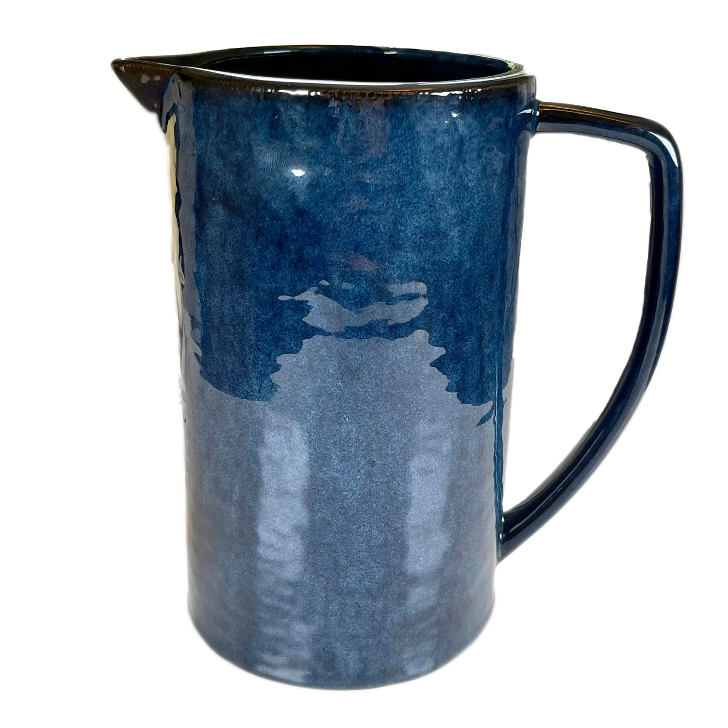 Stoneware Blue Flower Jug Vase 7 Stoneware Blue Flower Jug Vase - Image 7