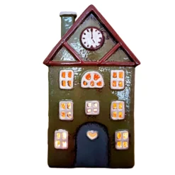 Green Clock Tower House Candle Holder -Home Decoration IMG E8177copy