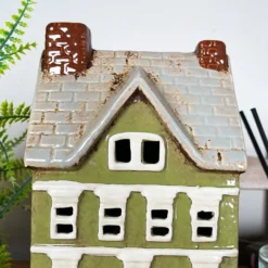 Large Green Town House Candle Holder -Home Decoration IMG E8204