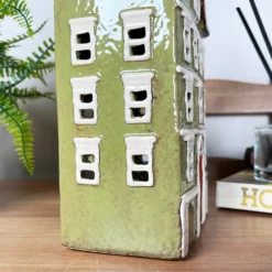 Large Green Town House Candle Holder -Home Decoration IMG E8207