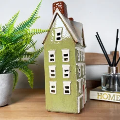 Large Green Town House Candle Holder -Home Decoration IMG E8208