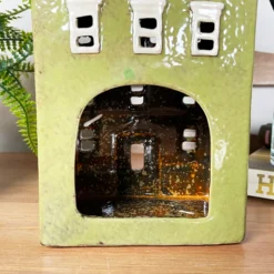 Large Green Town House Candle Holder -Home Decoration IMG E8210