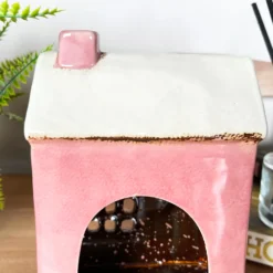 Ceramic Pink Modern House Candle Lantern 16 Ceramic Pink Modern House Candle Lantern -Home Decoration IMG E8219