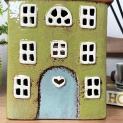 Green Clock Tower House Candle Holder -Home Decoration IMG E8233