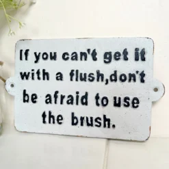 Cast Iron Use The Brush Bathroom Wall Sign 22cm