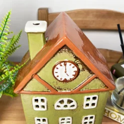 Green Clock Tower House Candle Holder -Home Decoration IMG E8235