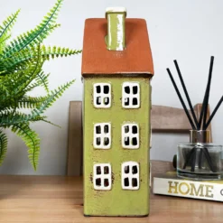 Green Clock Tower House Candle Holder -Home Decoration IMG E8236