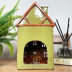 Green Clock Tower House Candle Holder -Home Decoration IMG E8238