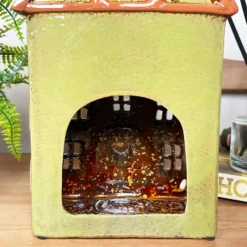 Green Clock Tower House Candle Holder -Home Decoration IMG E8239