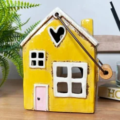 Ceramic Yellow House Hanging Lantern