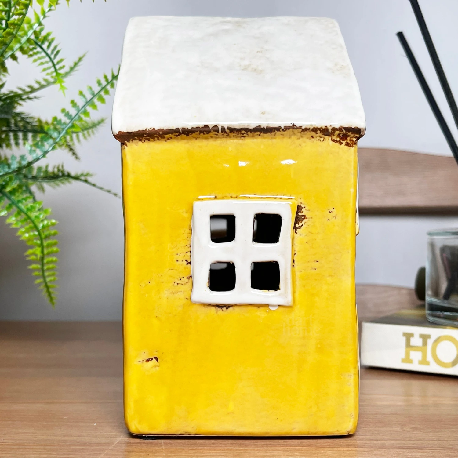 Ceramic Yellow House Hanging Lantern 5 Ceramic Yellow House Hanging Lantern - Image 5
