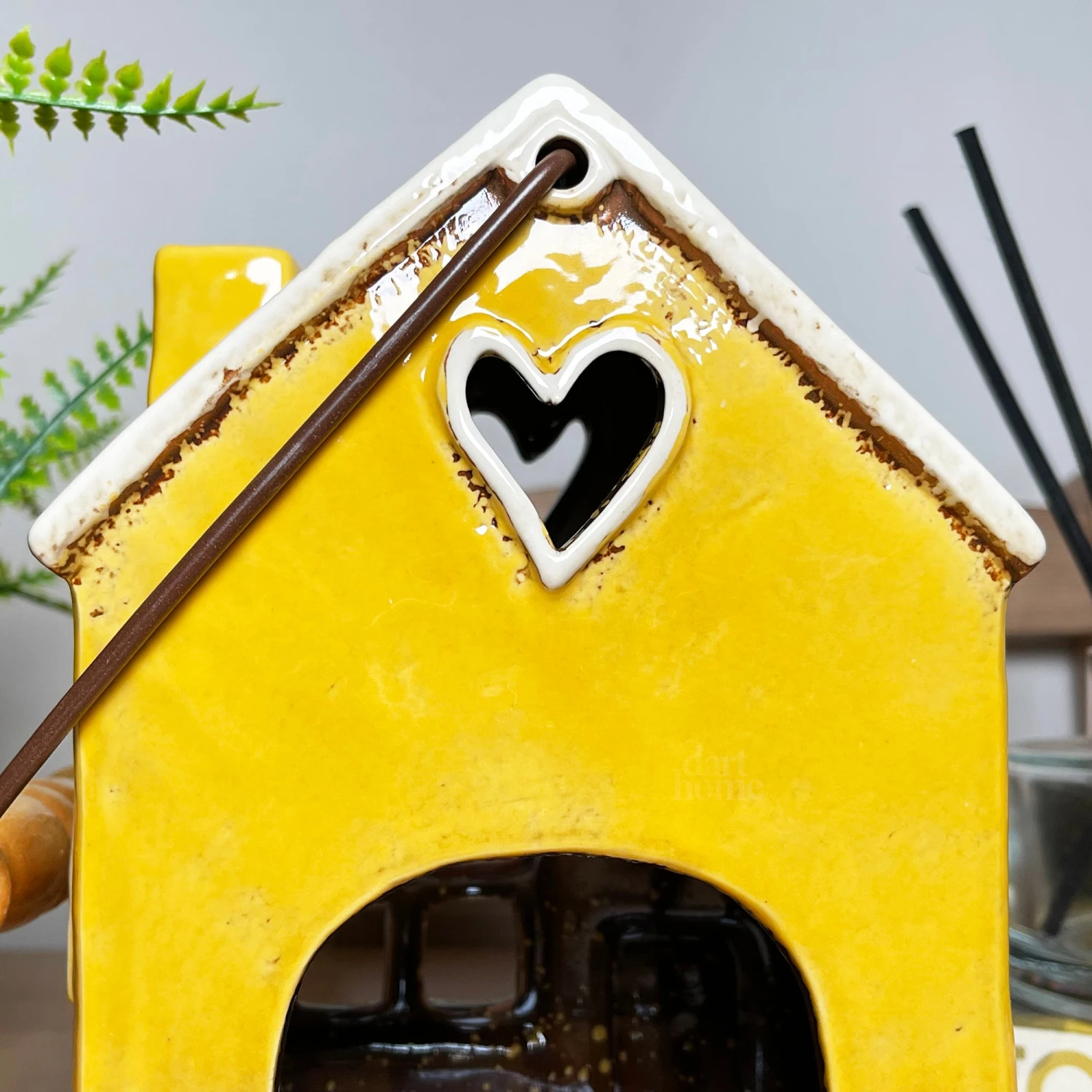 Ceramic Yellow House Hanging Lantern 8 Ceramic Yellow House Hanging Lantern - Image 8